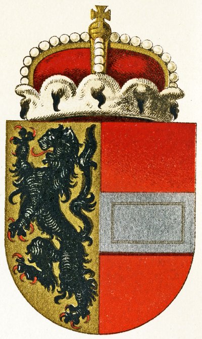 Armoiries de Salzbourg, avec un chapeau de prince reposant sur le bouclier, vers 1898 - German School
