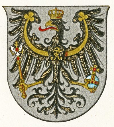 Armoiries du Royaume de Prusse et plus tard de la Province de Prusse-Orientale, vers 1898 - German School