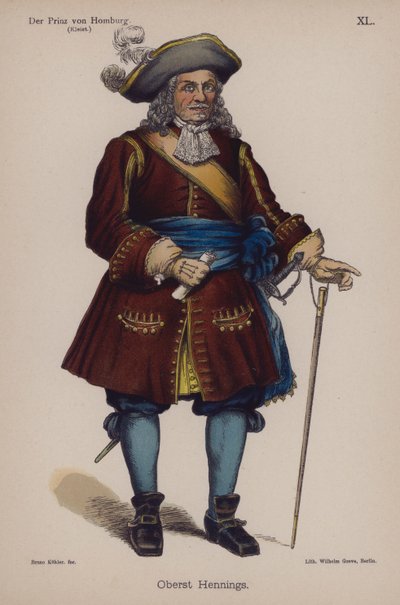 Colonel Hennings, de Der Prinz von Homburg (Le Prince de Hombourg) par Heinrich von Kleist - German School