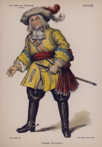 Colonel Kottwitz, du Prince de Hombourg de Heinrich von Kleist - German School