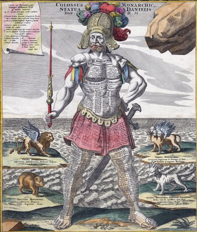 Colossal roi à cheval sur son empire, vers 1750 - German School