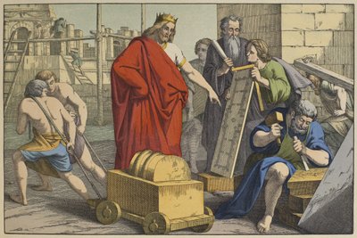 Construction du Temple de Jérusalem, illustration de L