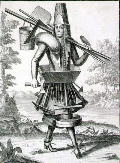 Costume pour un maçon, publié par Gerard Valck vers 1690 - German School