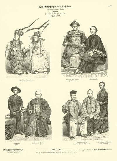 Costume des Chinois des Indes orientales, 1880 - German School