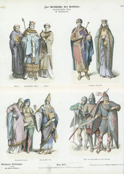 Costumes du XIe siècle - German School