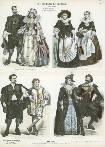 Costumes des Pays-Bas, début du XVIIe siècle - German School