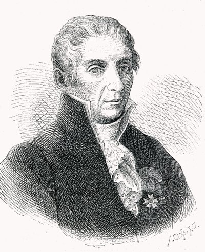 Comte Alessandro Volta (1745-1827) gravé par Adolf Closs (1840-94) - German School