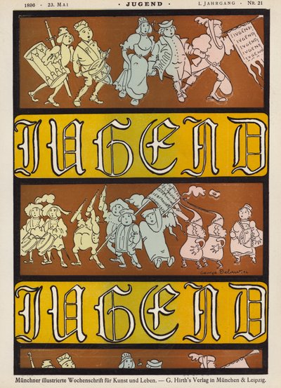 Illustration de couverture pour le magazine Jugend, 1896 - German School