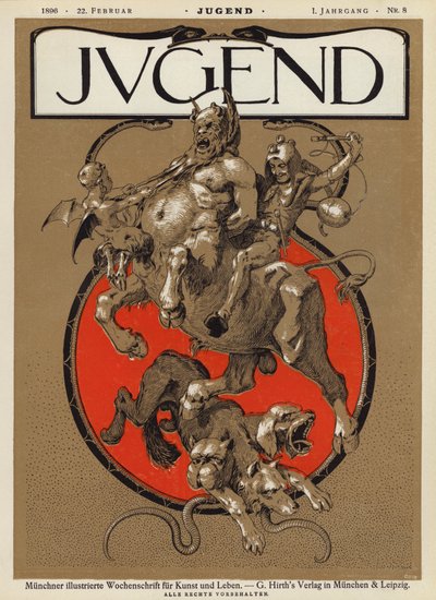 Illustration de couverture pour le magazine Jugend, 1896 - German School
