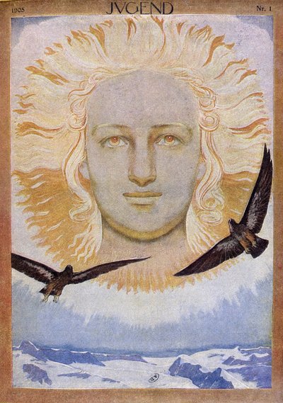 Couverture de « Jugend », magazine allemand, représentant le soleil - German School