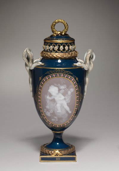 Vase couvert, fabriqué par la manufacture de porcelaine de Meissen, Allemagne, 1881 - German School