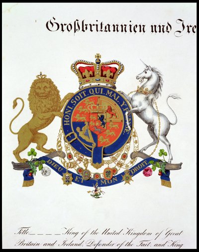 Blason du roi du Royaume-Uni de Grande-Bretagne et d