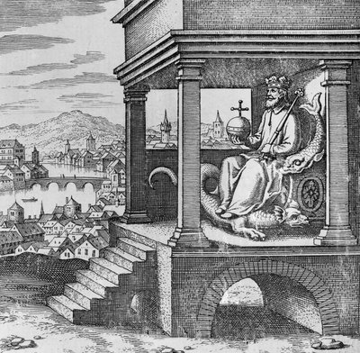 Roi couronné sur le trône du Musaeum Hermeticum - German School