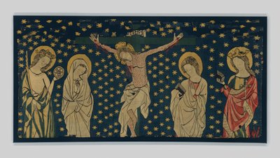 Crucifixion, réalisée à Constance, c.1325-50 (lin, laine et soie) - German School