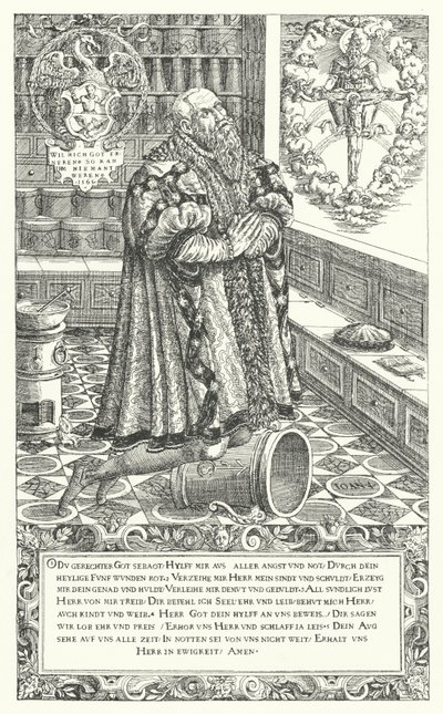 Cyriacus Schnaus, apothicaire à Nuremberg au 16ème siècle (gravure) - German School