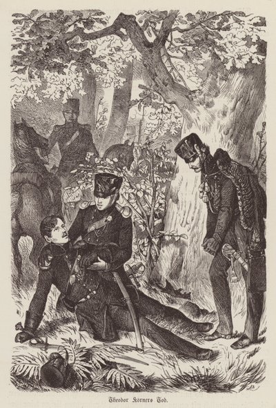 Mort du poète et soldat allemand Theodor Koerner - German School