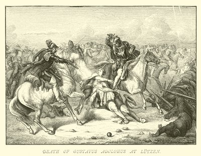 Mort de Gustave-Adolphe à Lützen - German School