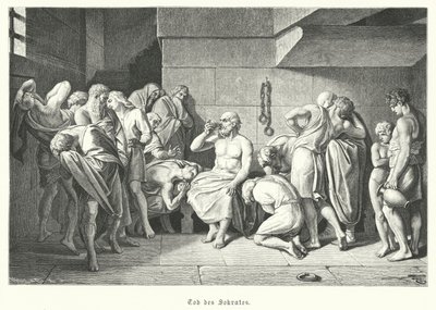 Mort du philosophe grec antique Socrate, 399 av. J.-C. - German School