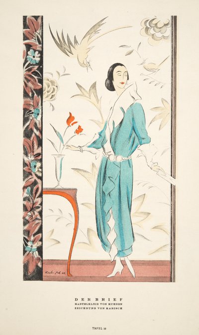 Der Brief, manteau-robe par Kurnen, de Styl, pub.1922 - German School