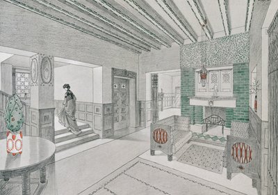 Conception pour un hall de vie par Valentin Mink, 1906 - German School