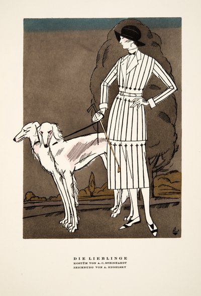 Die Lieblinge", publicité pour Fashion de A C Steinhardt, tirée de Styl, publié en 1922 (impression sur pochoir). - German School