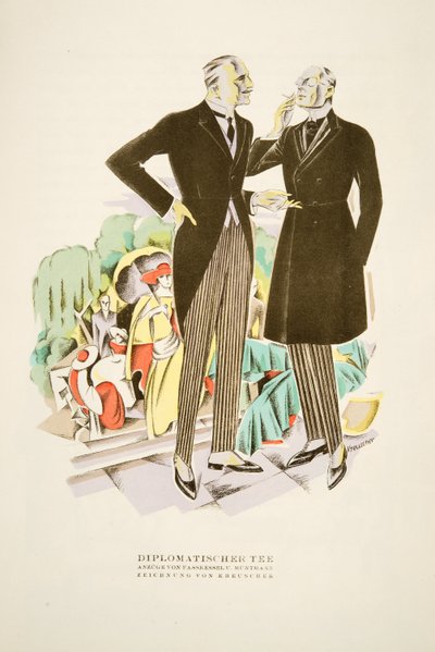 Diplomatischer Tee, costumes par Fasskessel U. Muntmann, de Styl, pub.1922 - German School