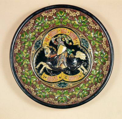 Plat avec décoration en relief, par Bichweiler de Hambourg, 1880 - German School