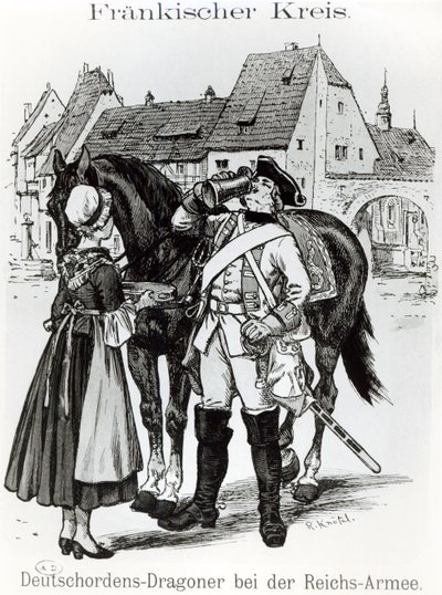 Dragon des Chevaliers Teutoniques en 1757 - German School