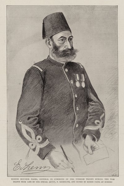 Edhem Moushir Pacha, général commandant les troupes turques pendant la guerre - German School
