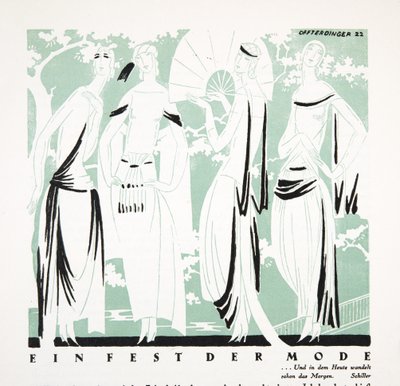 Ein Fest der Mode, de Styl, pub.1922 (impression pochoir) - German School