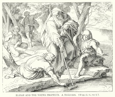 Élie et les jeunes prophètes, 2 Rois, ch vi, v 6, 7 - German School