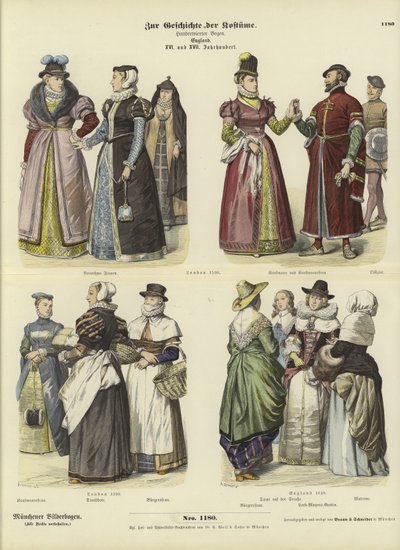 Costumes anglais, 16ème et 17ème siècles - German School
