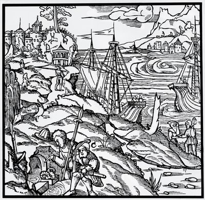Gravure de De re metallica, par Georg Pawer ou Georgius Agricola (1494-1555) - German School