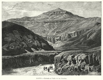 Entrée de la Vallée des Rois, Égypte (lithographie) - German School
