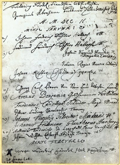 Entrée dans les registres de l