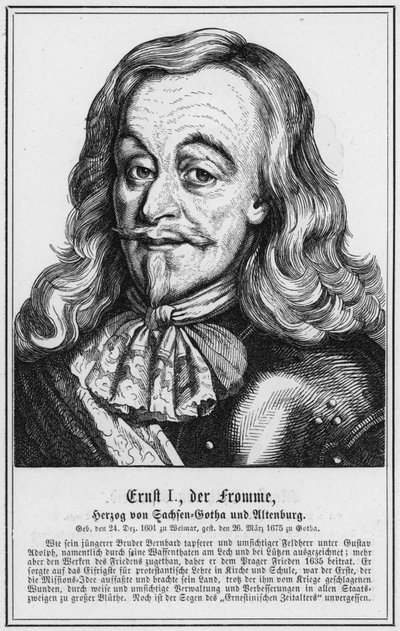 Ernst I, le Pieux, duc de Saxe-Gotha et Altenbourg (gravure) - German School