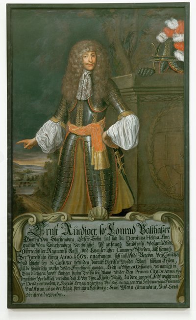 Ernst Ruediger, comte de Starhemberg, maréchal de camp et commandant de Vienne pendant le siège turc de 1683 ... (huile sur toile) - German School