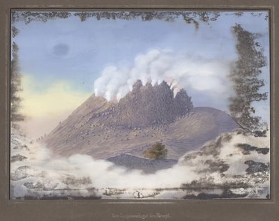 Éruption du volcan Merapi avec vue de l