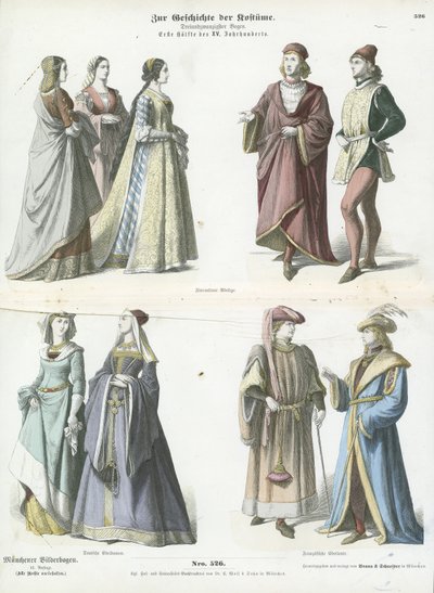 Costumes européens, 15ème siècle - German School