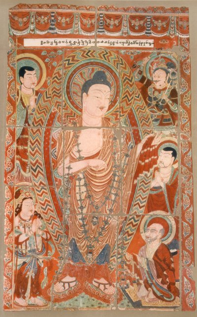 Fac-similé de peintures de temples rupestres maintenant au Musée Royal, Berlin, fin 19e-début 20e siècle - German School