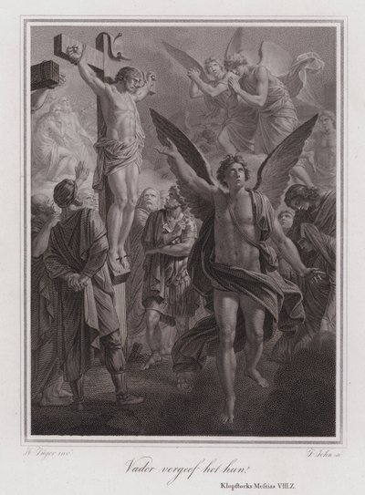 Père pardonne-leur! Christ sur la Croix (gravure) - German School