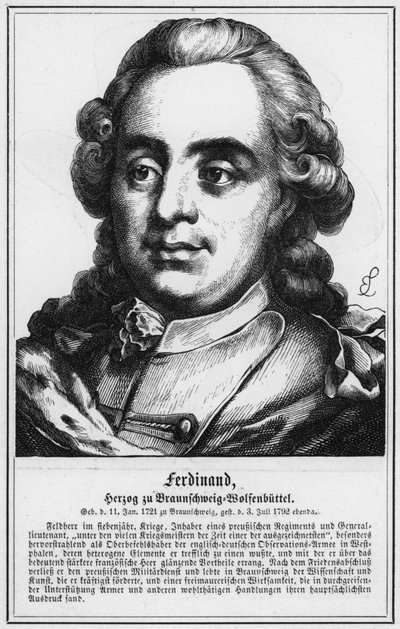 Ferdinand, duc de Brunswick-Wolfenbüttel (gravure) - German School