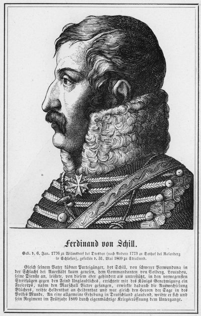 Ferdinand von Schill (gravure) - German School