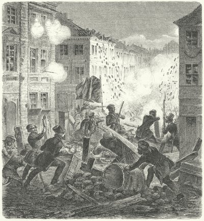 Combat à une barricade devant l