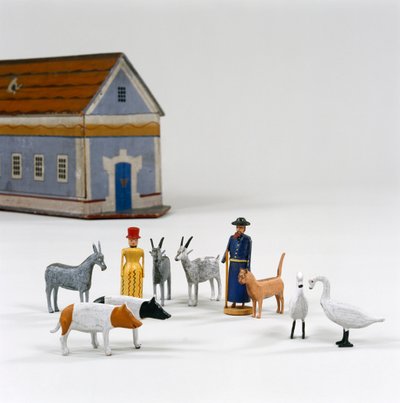 Figures devant une arche de Noé - German School
