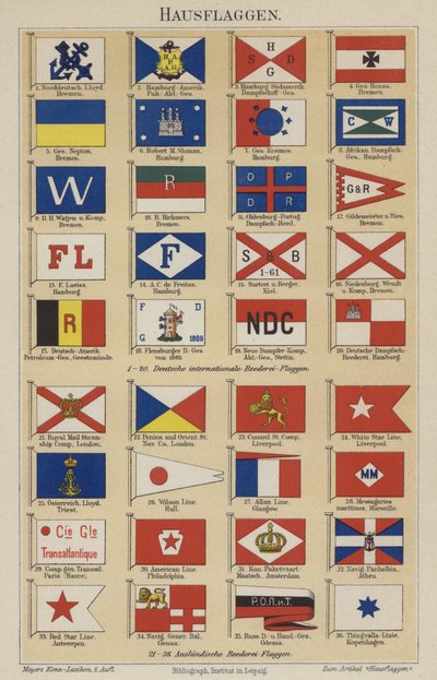 Drapeaux des compagnies maritimes - German School