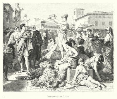 Marché aux fleurs à Athènes, Grèce antique - German School