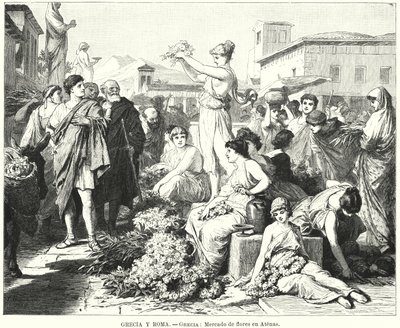 Marché aux fleurs à Athènes, Grèce antique - German School