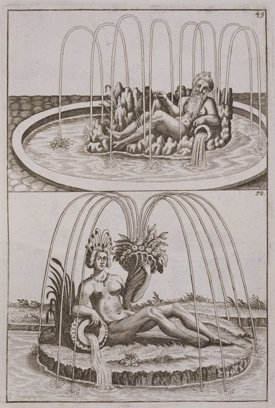 Fontaines, de Architectura Curiosa Nova par Georg Andreas Bockler (1617-85), publié en 1704 - German School