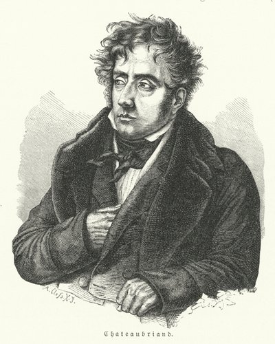 François-René de Chateaubriand, romancier, homme politique, diplomate et historien français (lithographie) - German School